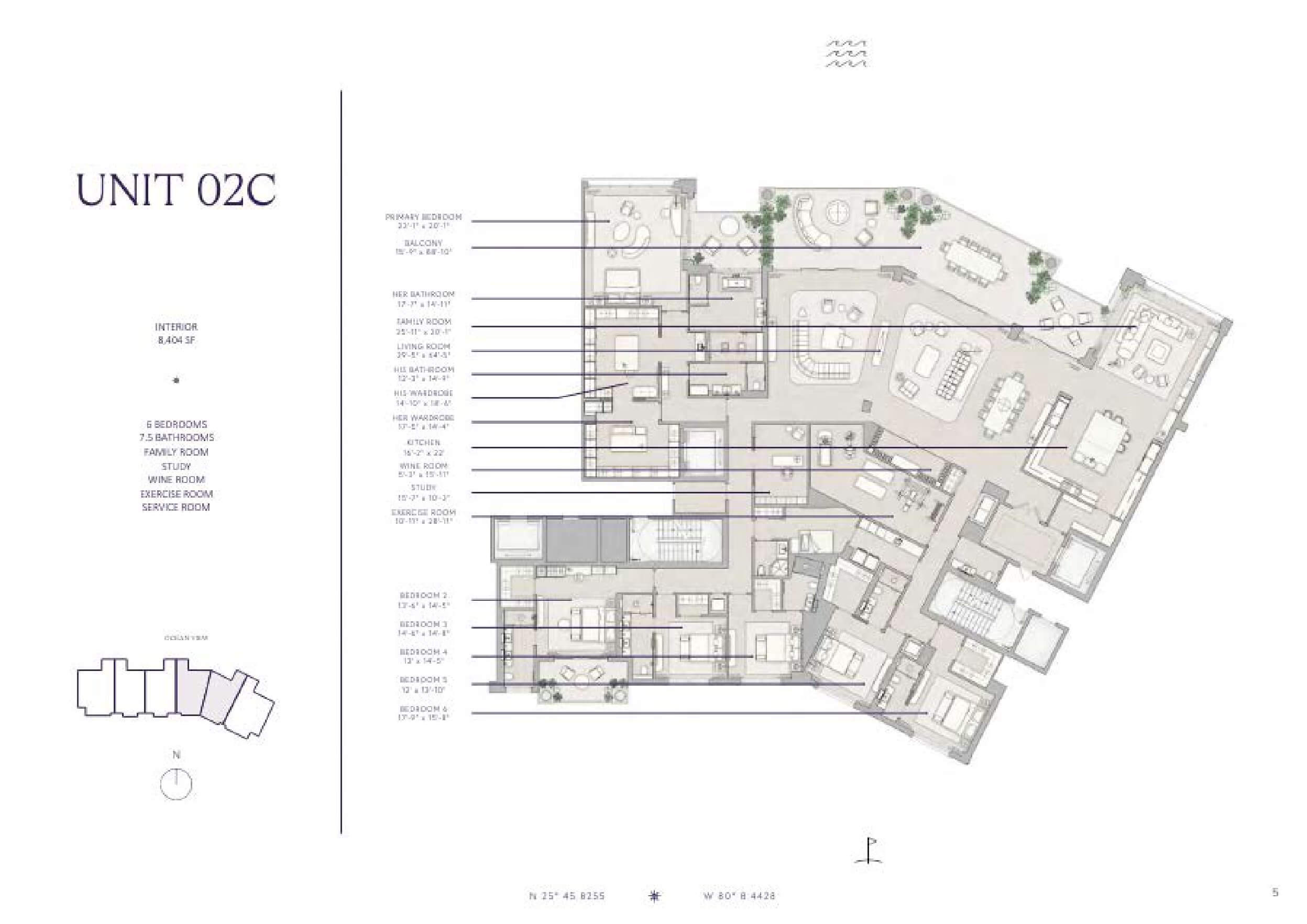 Floor Plan 6 Fisher Island Residence 02C
